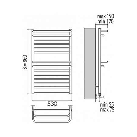 Полотенцесушитель электрический Terminus Орион П14 4660059921006 500х1096 фото