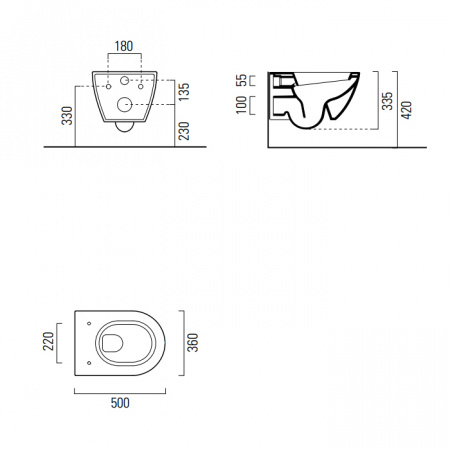 Унитаз подвесной GSI Pura 816 11 bi безободковый фото