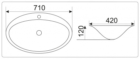Накладная раковина CeramaLux N TR 422 71х42 фото