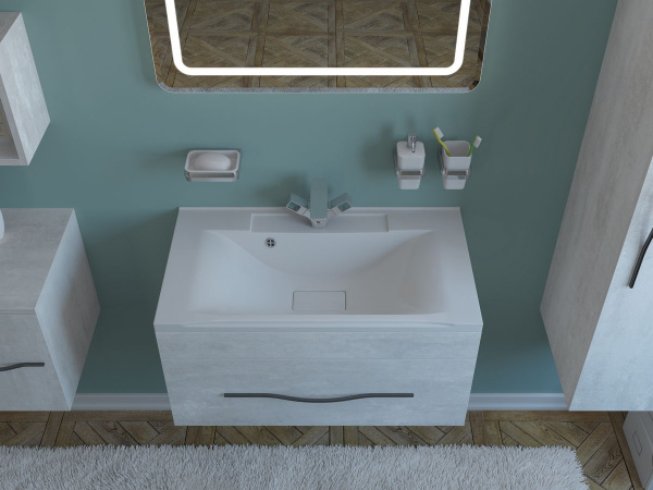 Тумба под раковину Kaksa Кристал 003948 80 см белый фото