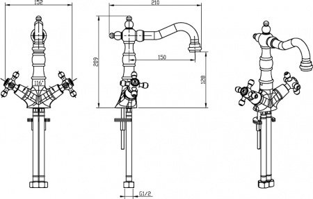 Высокий смеситель для раковины Boheme Camelia 312-Camelia фото