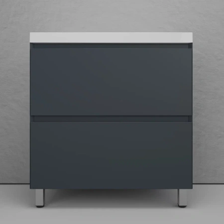 Тумба напольная под раковину Style Line Манхэттен 80 ЛС-00002372 графит фото