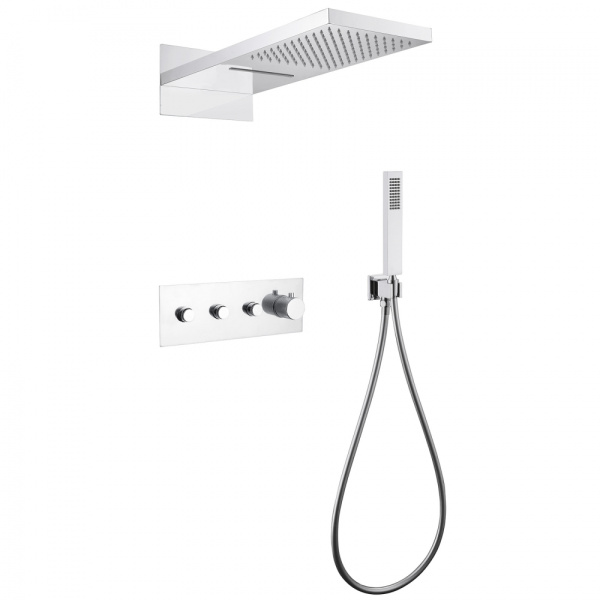 Душевая система скрытого монтажа с термостатом Abber Rund AF8752 хром фото