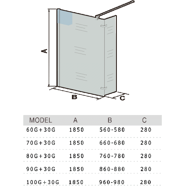 Душевая перегородка Weltwasser WW400 90G+30G фото