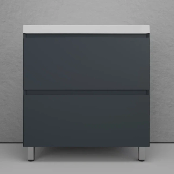 Тумба напольная под раковину Style Line Манхэттен 80 ЛС-00002372 графит фото