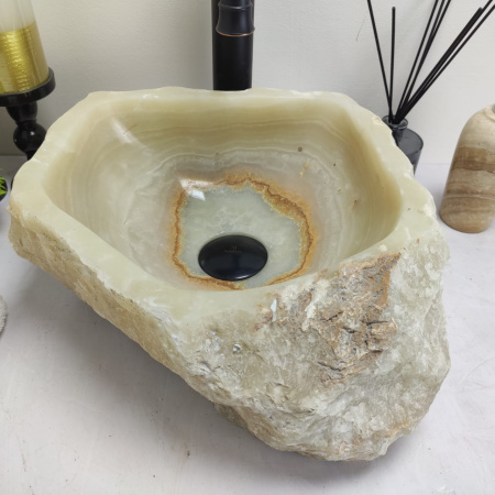 Накладная раковина из оникса Erozy Lampung EO-00504 (33*33*15см) фото