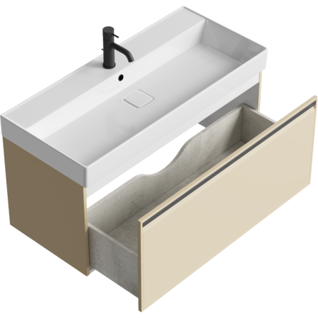 Тумба под раковину Aqwella Pure 100 PUR0110KS капучино светлый фото