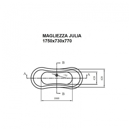 Акриловая ванна Magliezza Julia Cr 175x73 на ножках фото