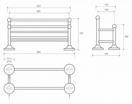 Полочка для полотенец Bemeta Retro 144302252 фото