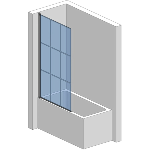 Шторка на ванну стеклянная AQUAme 80 AQM2858-L черная фото