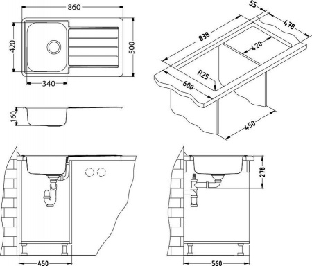 Мойка для кухни Alveus Monarch Line 20 Copper фото