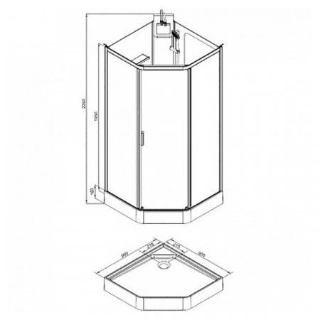 Душевая кабина Aquanet Passion P 90x90 фото