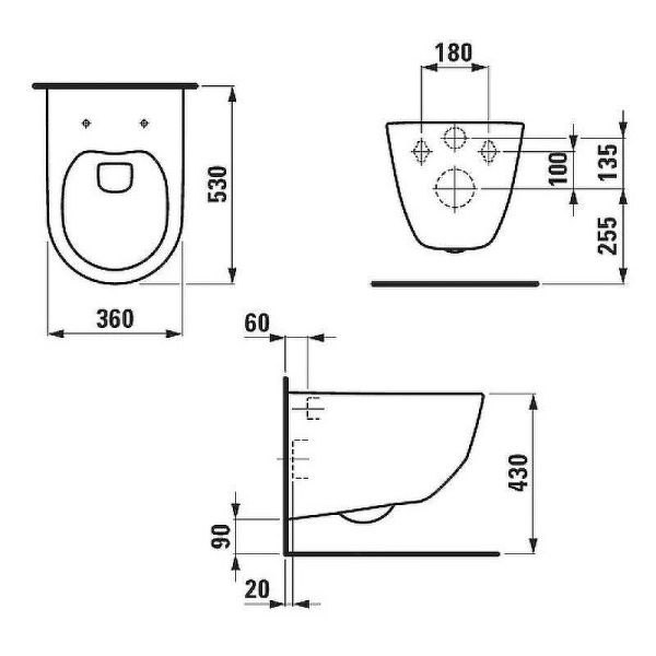 Подвесной унитаз безободковый Laufen Pro 8.2096.6+8.9896.6 с сиденьем фото