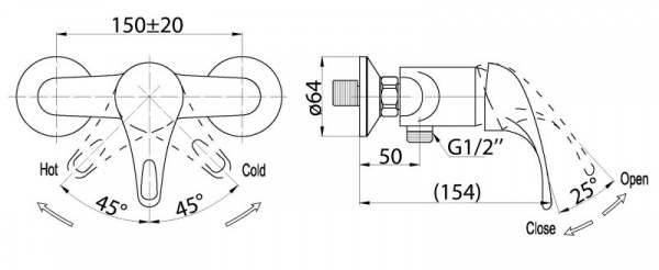 Смеситель для душа BelBagno Corso COR-ESDM-CRM фото
