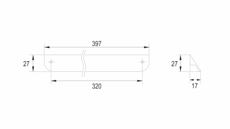 Мебельная ручка для базы Cezares RS156BL.3/320 черная матовая фото
