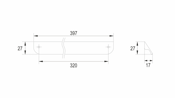 Мебельная ручка для базы Cezares RS156BL.3/320 черная матовая фото