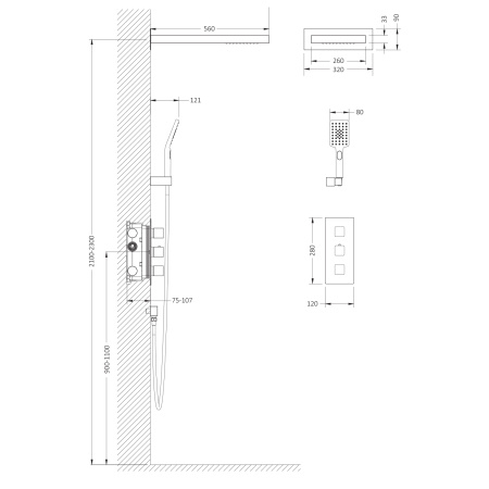 Душевая система скрытого монтажа Timo Petruma SX-5039/03SM Черный фото
