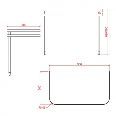 Металлическая консоль для раковины Artceram Azuley AZA003 71 01 bi/cr фото