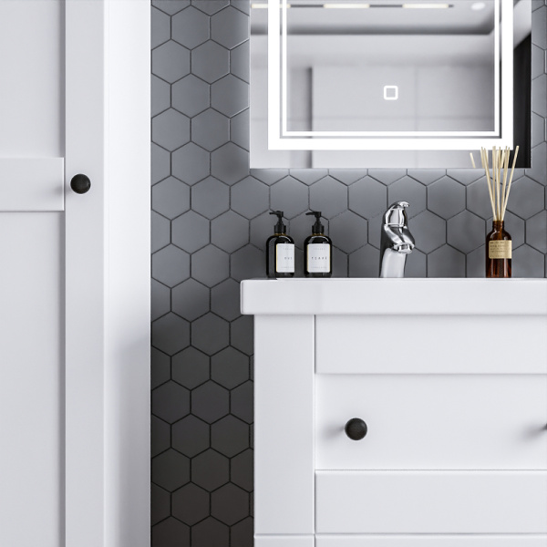 Тумба с раковиной Бриклаер Хелена 60 4627125416408 белая фото