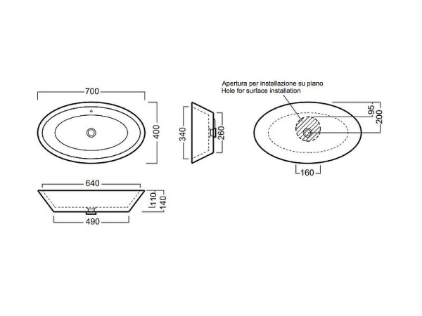 Раковина-чаша Hatria Happy Hour 70 Y0M901 Белая фото