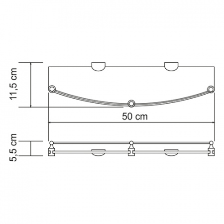Полка стеклянная WasserKRAFT Kammel K-8344 фото