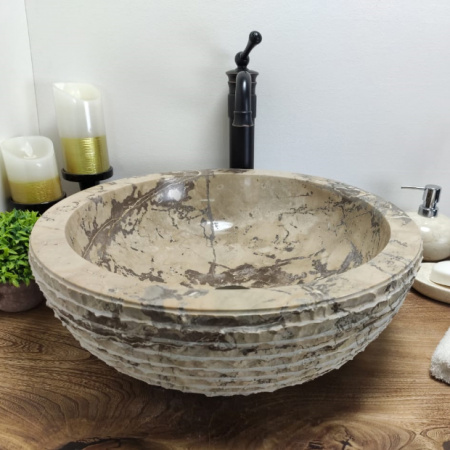 Раковина из мрамора Indo Bowl Marmo Champur Medium DM-00265 фото