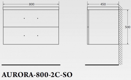 Тумба под раковину Belbagno Aurora AURORA-800-2C-SO-BO Bianco Opaco фото