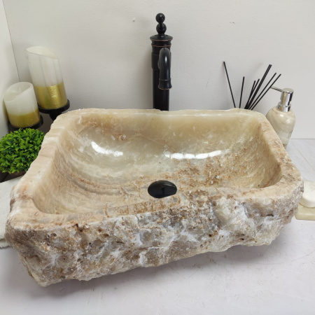 Накладная раковина из оникса Erozy Yellow EO-00781 (52*44*15см) фото