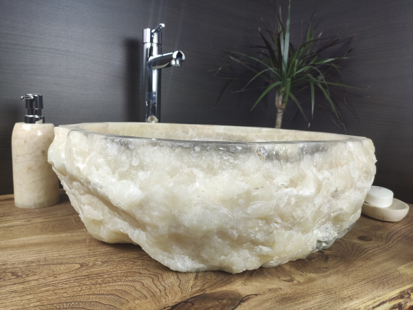 Накладная раковина из оникса Indo Erozy Бавиан Grey EO-00055 фото