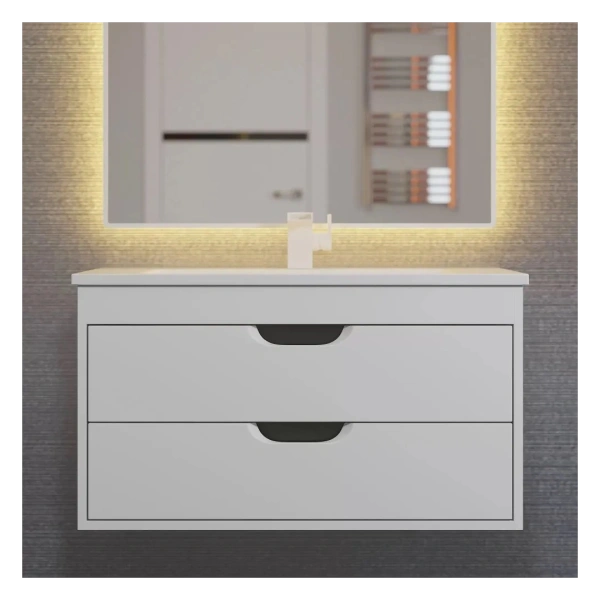 Тумба под раковину Uperwood Modul 80 2930205355 белая/графит фото