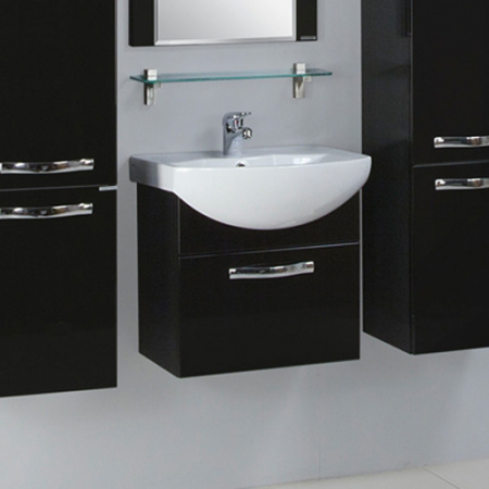 Тумба под раковину Акватон Ария 50 1A140301AA950 черный глянец фото