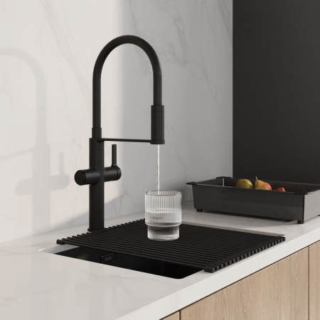 Смеситель для кухни под фильтр Iddis Ikon IKNBLFFi05 черный матовый фото