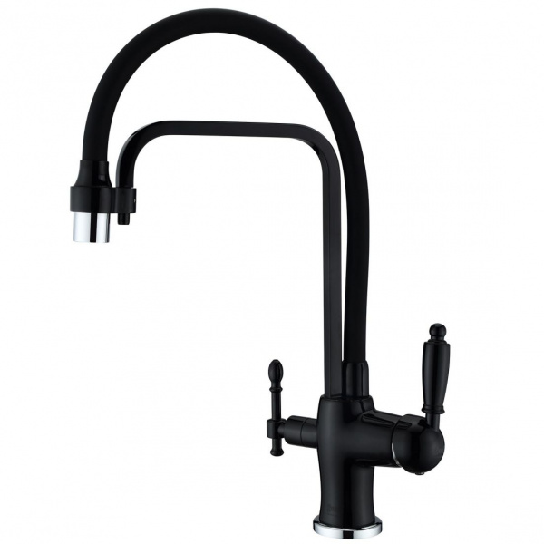 Смеситель для кухни кухни с фильтром для воды Zorg Sanitary ZR 342-6 YF BLACK фото