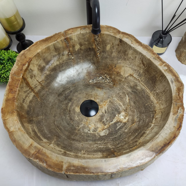 Накладная раковина из окаменелого дерева Fossil Basin OD-00428 (54*50*15) фото