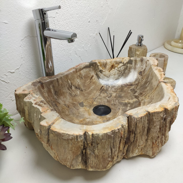 Накладная раковина из окаменелого дерева Fossil Basin OD-01287 (60*44*15) фото