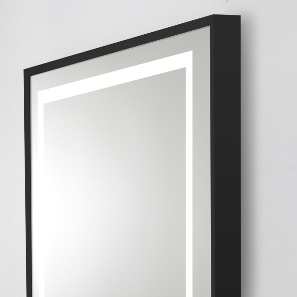 Зеркало с подсветкой, сенсорным выключателем и подогревом BelBagno SPC-KRAFT-685-885-TCH-WARM-NERO 68x88 черное фото