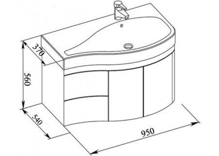 Тумба с раковиной Aquanet Сопрано 95 00213000 R фото