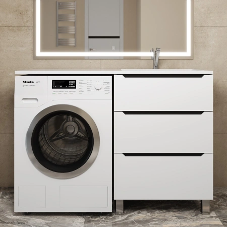 Тумба под стиральную машину Uperwood Tanos 120 291020259 белая/графит фото