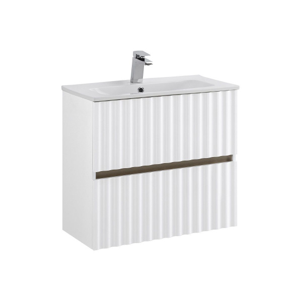 Тумба под раковину Art&Max Elegant AM-ELEGANT-600-2C-SO-BM-LED белая матовая / с подсветкой фото