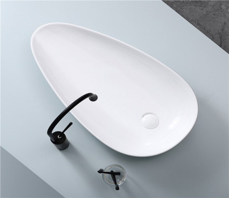 Накладная раковина CeramaLux N 7862 76x42 цвет белый фото