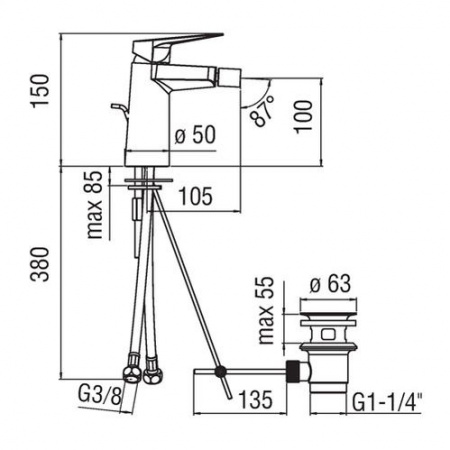 Смеситель для биде Nobili Sky (SY97119/1CR) фото