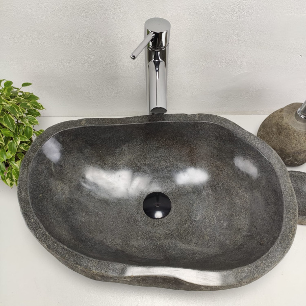 Накладная раковина из речного камня RS0904 (55*38*15) фото
